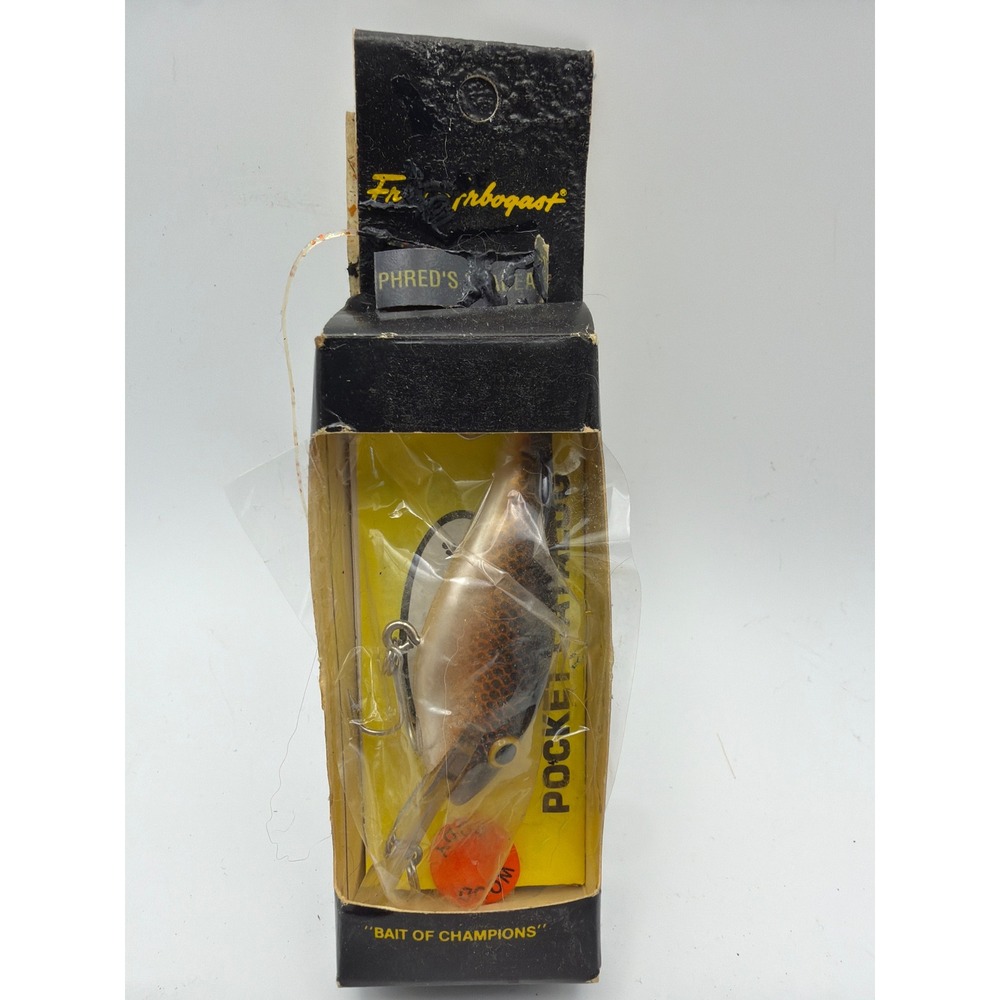 Vintage Fred Arbogast Pocket Shadeaux Fishing Lure in Original Box Bronze Scale